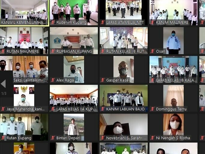Rudenim Kupang Mengukiti apel virtual bersama ASN Kemenkumham